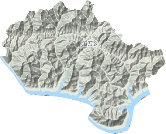 洛万乡地形地图