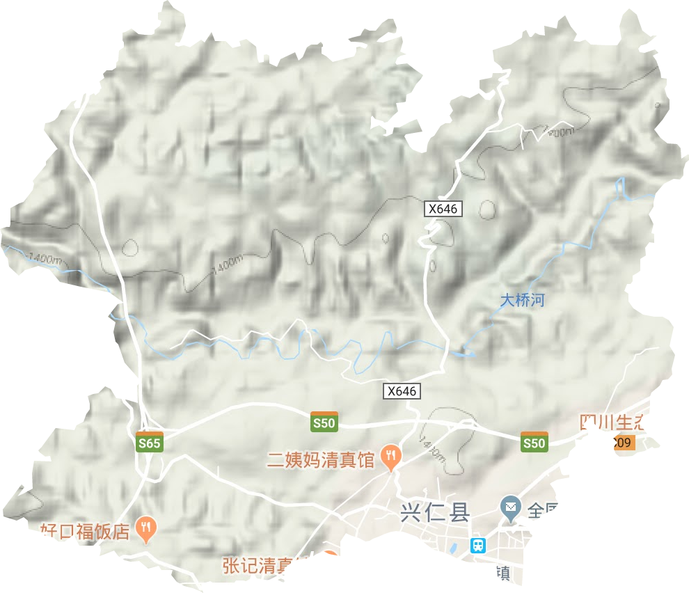 城北街道地形地图