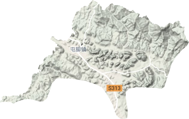 屯脚镇地形地图