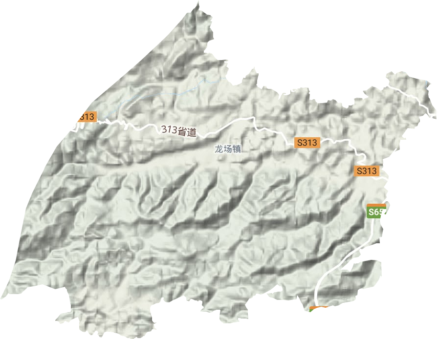 新龙场镇地形地图