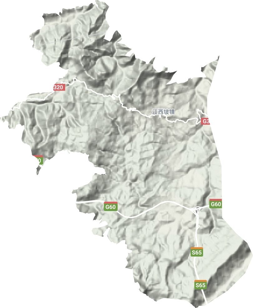 江西坡镇地形地图
