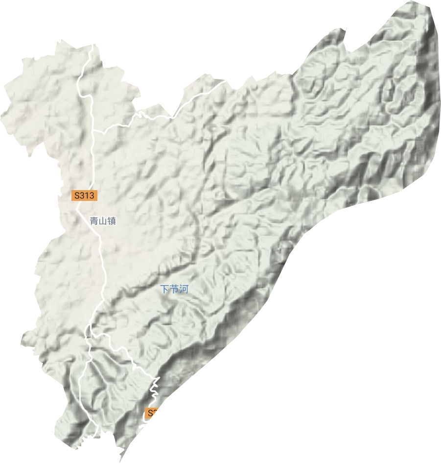 青山镇地形地图
