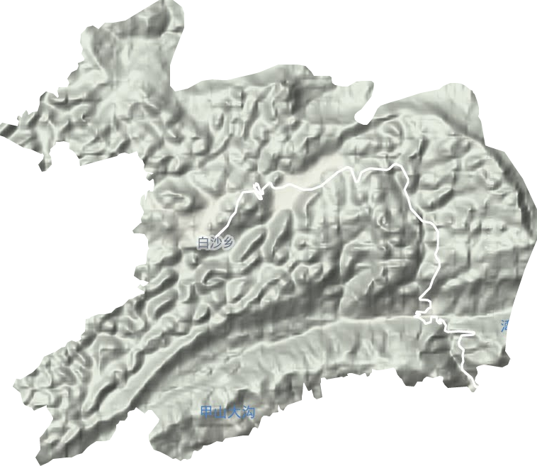 白沙乡地形地图