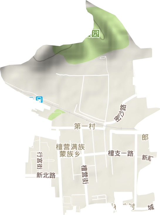 檀营地区办事处地形地图