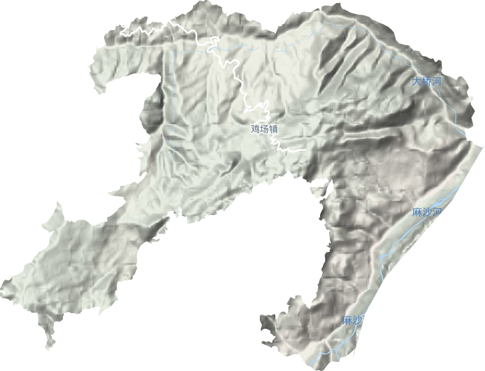 鸡场镇地形地图