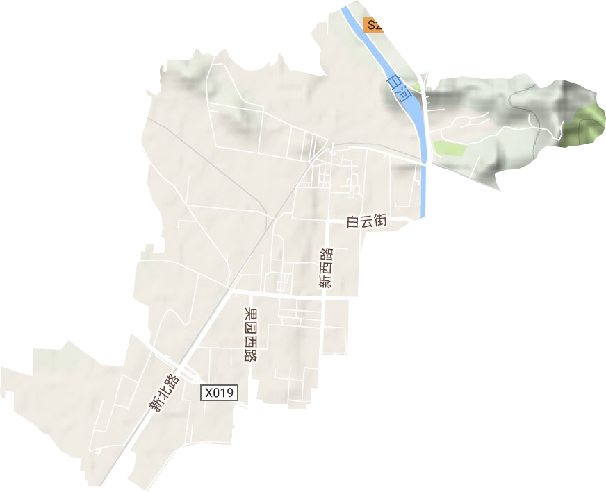 密云镇地形地图