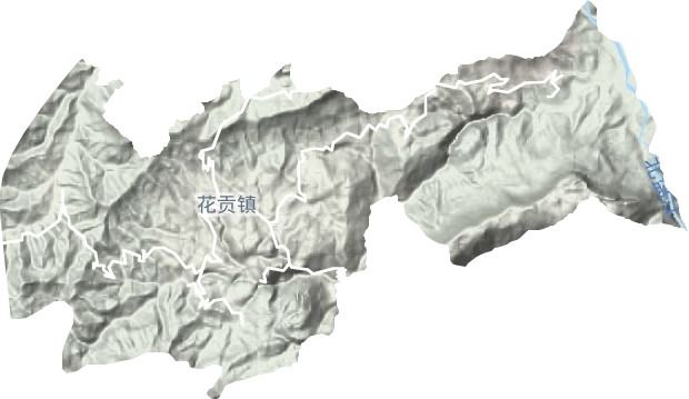 花贡镇地形地图