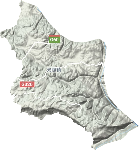 光照镇地形地图