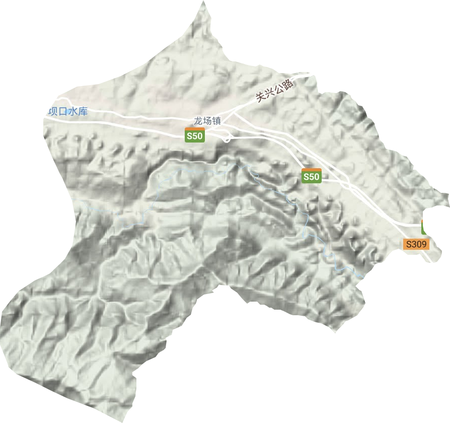 龙场镇地形地图