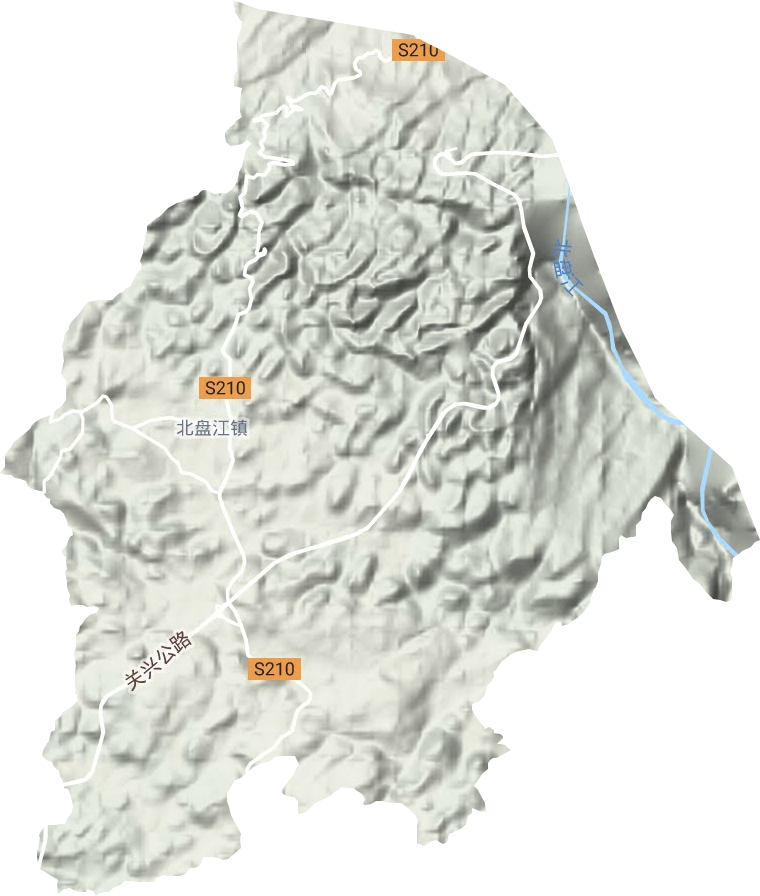 北盘江镇地形地图