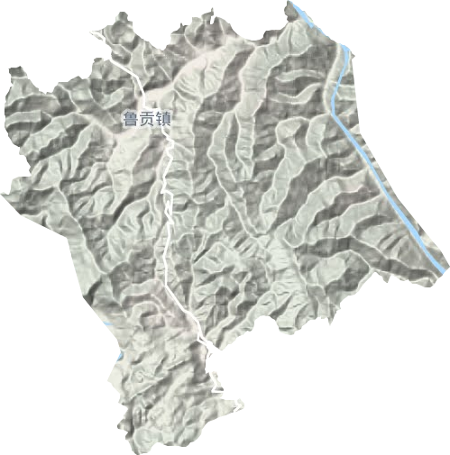 鲁贡镇地形地图