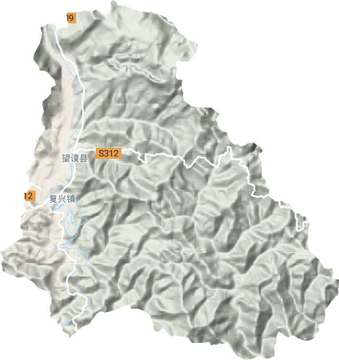 王母街道地形地图