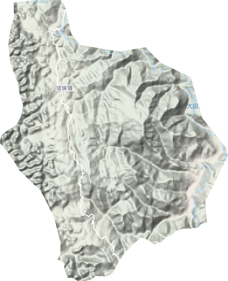 坡妹镇地形地图