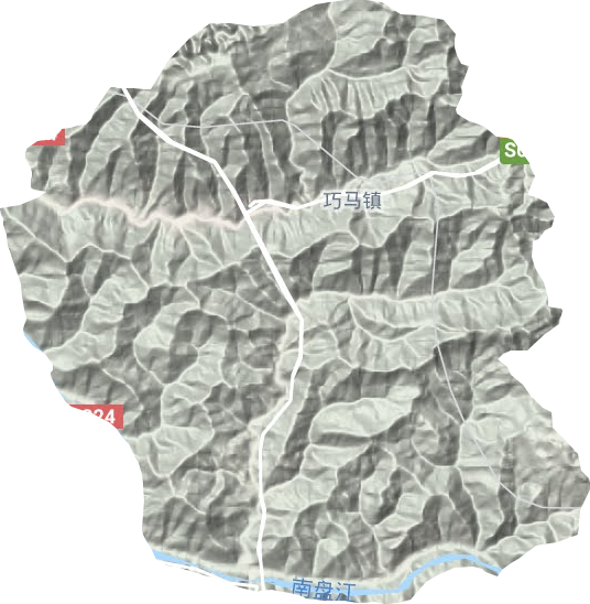 巧马镇地形地图