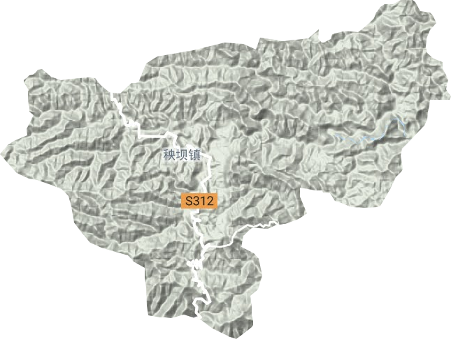 秧坝镇地形地图