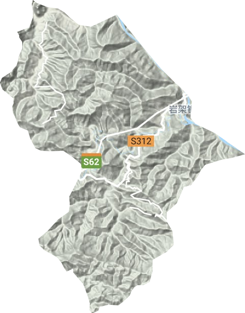 岩架镇地形地图