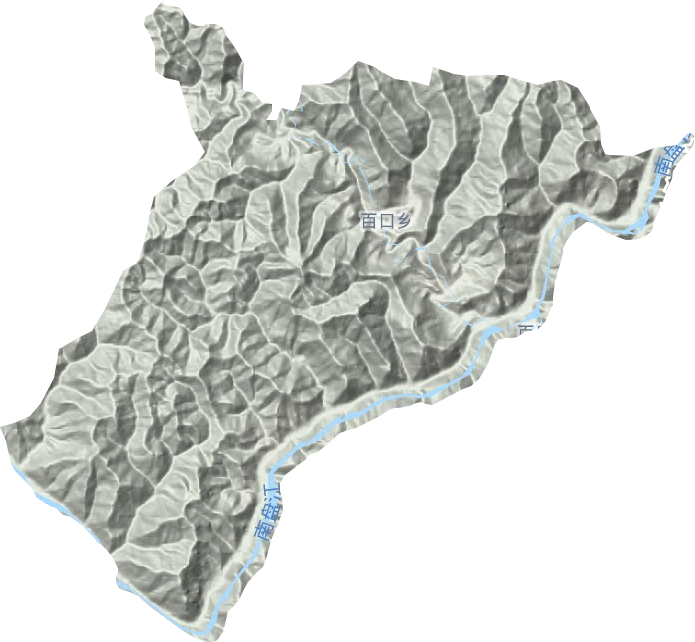 百口乡地形地图