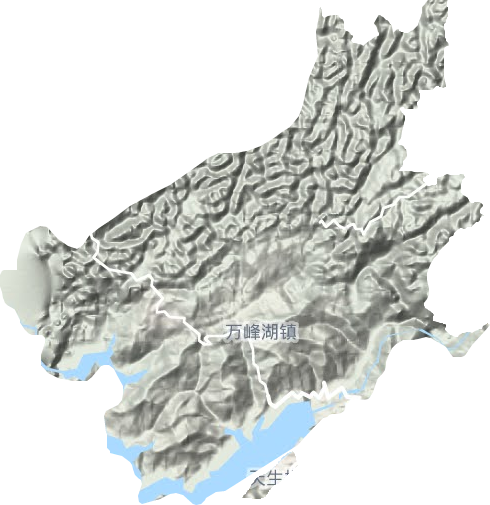 万峰湖镇地形地图