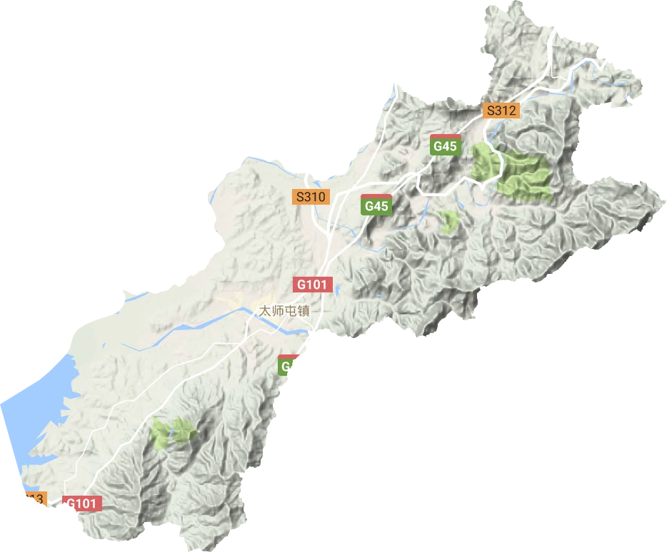 太师屯镇地形地图