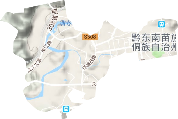 西门街道地形地图