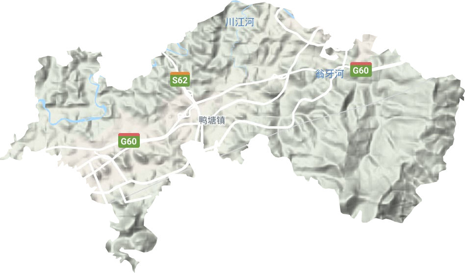 鸭塘街道地形地图