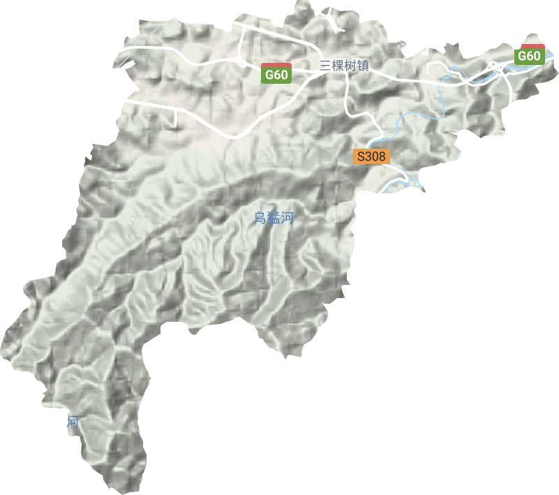 开怀街道地形地图