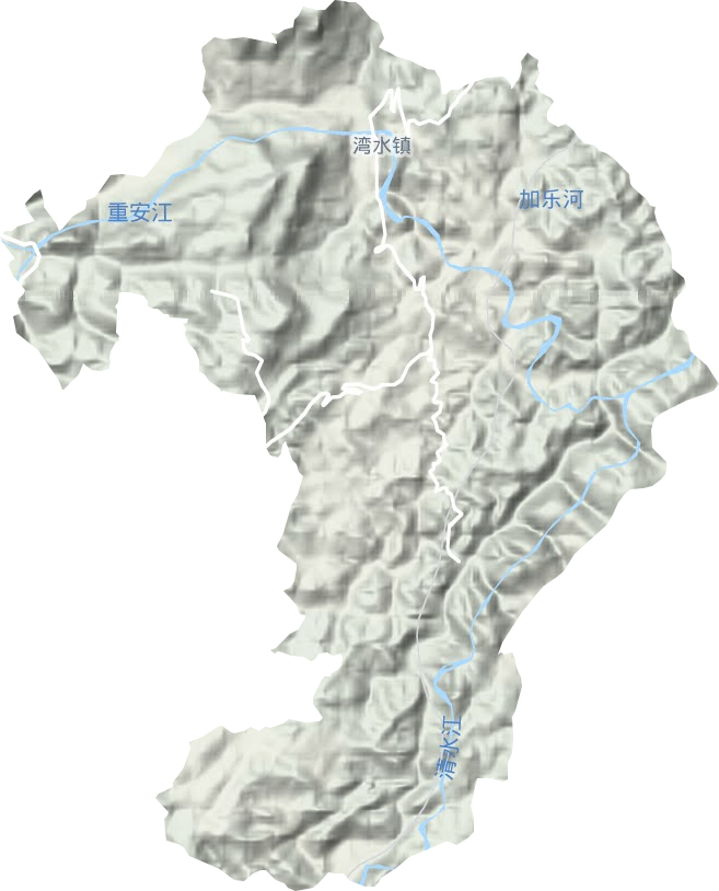 湾水镇地形地图