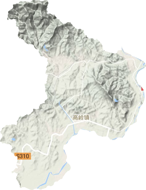 高岭镇地形地图