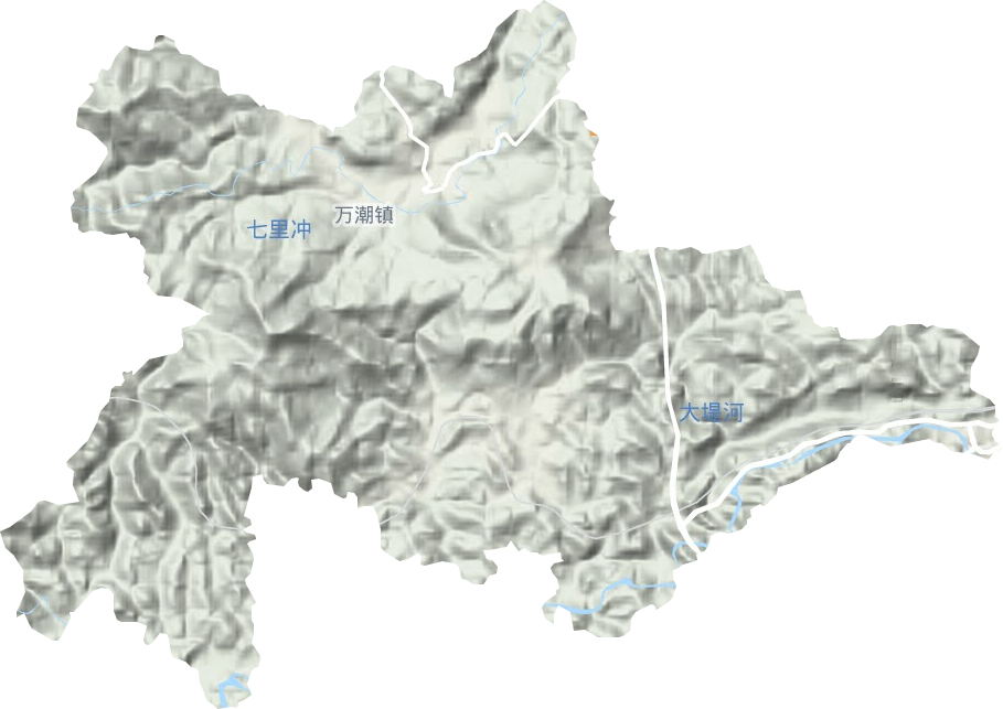 万潮镇地形地图