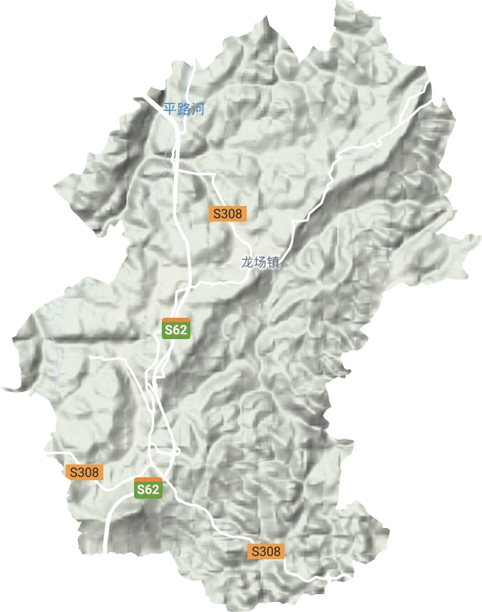龙场镇地形地图