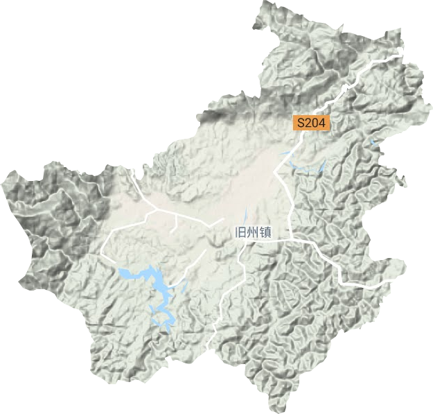 旧州镇地形地图