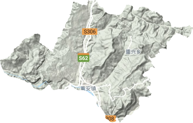 重安镇地形地图