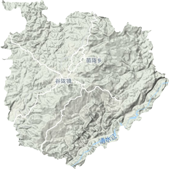 谷陇镇地形地图