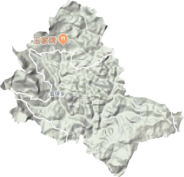 翁坪乡地形地图