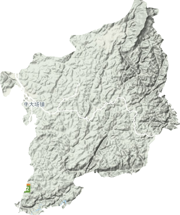 牛大场镇地形地图