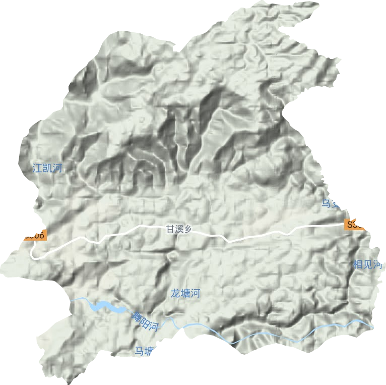 甘溪乡地形地图