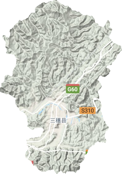 八弓镇地形地图