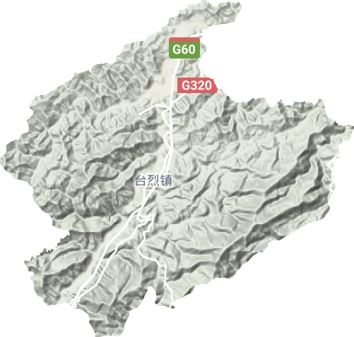 台烈镇地形地图