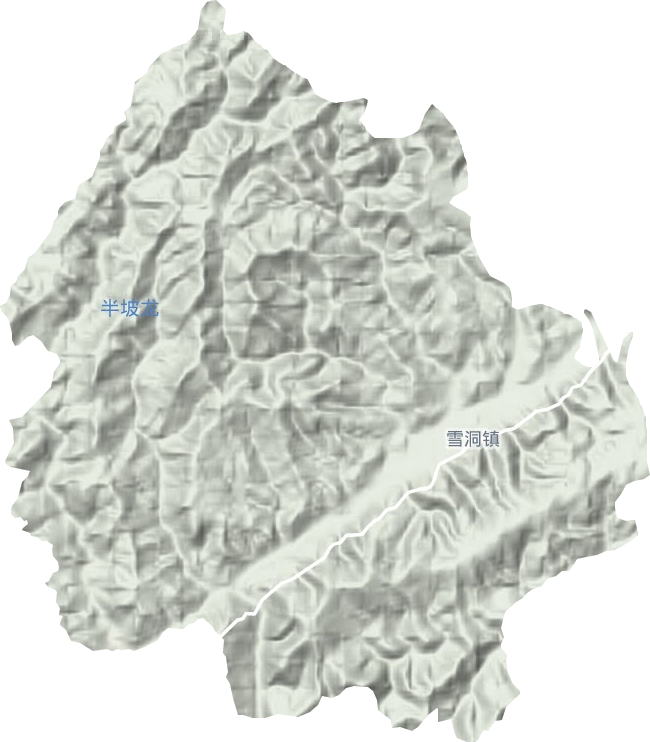 雪洞镇地形地图