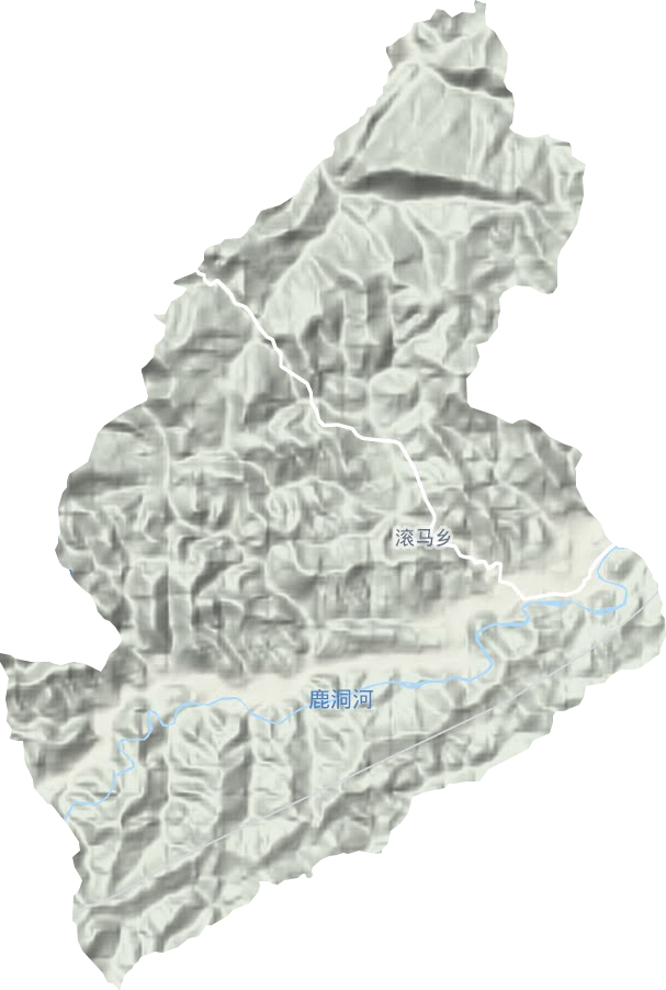 滚马乡地形地图