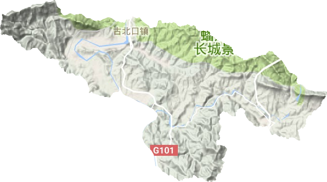 古北口镇地形地图