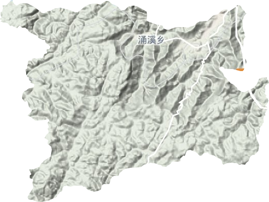 涌溪乡地形地图