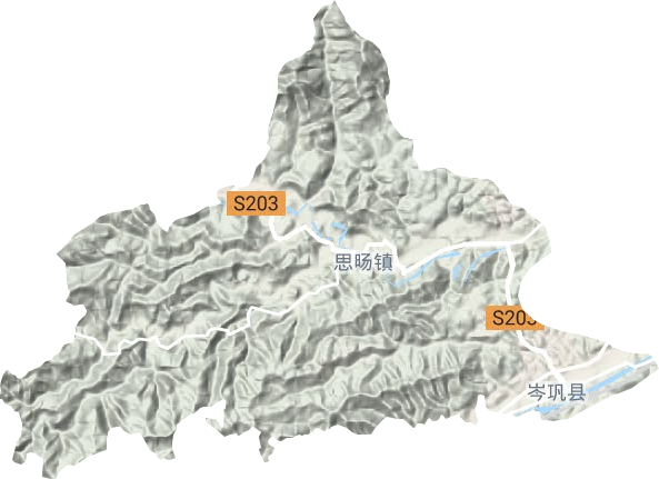 思旸镇地形地图