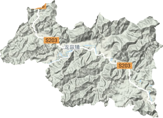 龙田镇地形地图