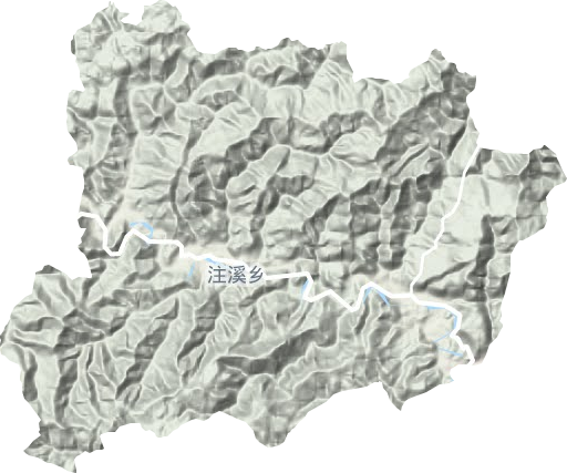 注溪镇地形地图
