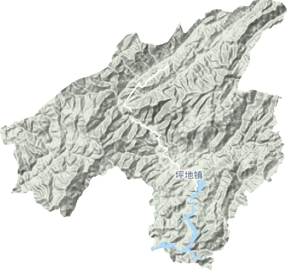 坪地镇地形地图