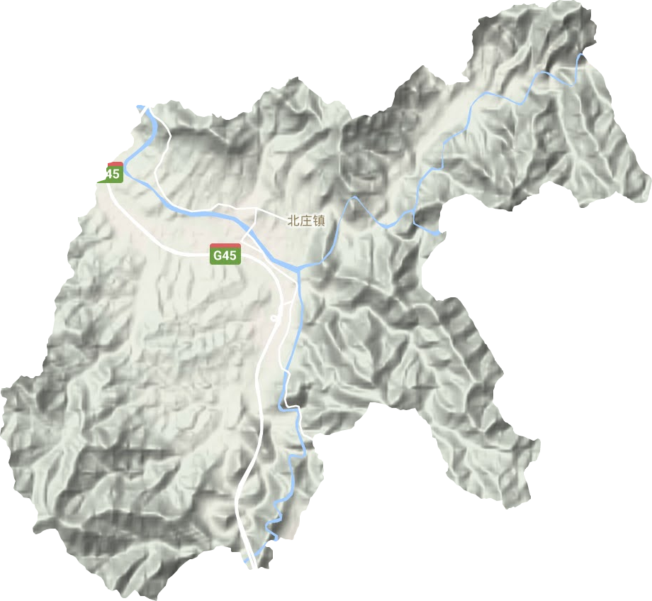 北庄镇地形地图