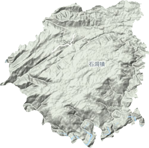 石洞镇地形地图