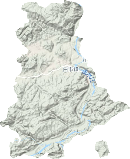 白市镇地形地图