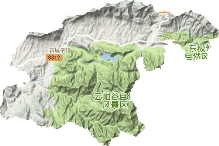 新城子镇地形地图